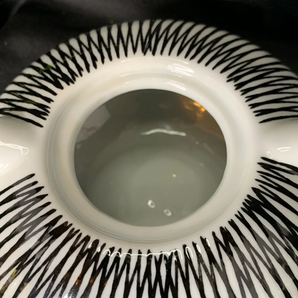 Pier 1 “Akina” porcelain black and white tea / saki set